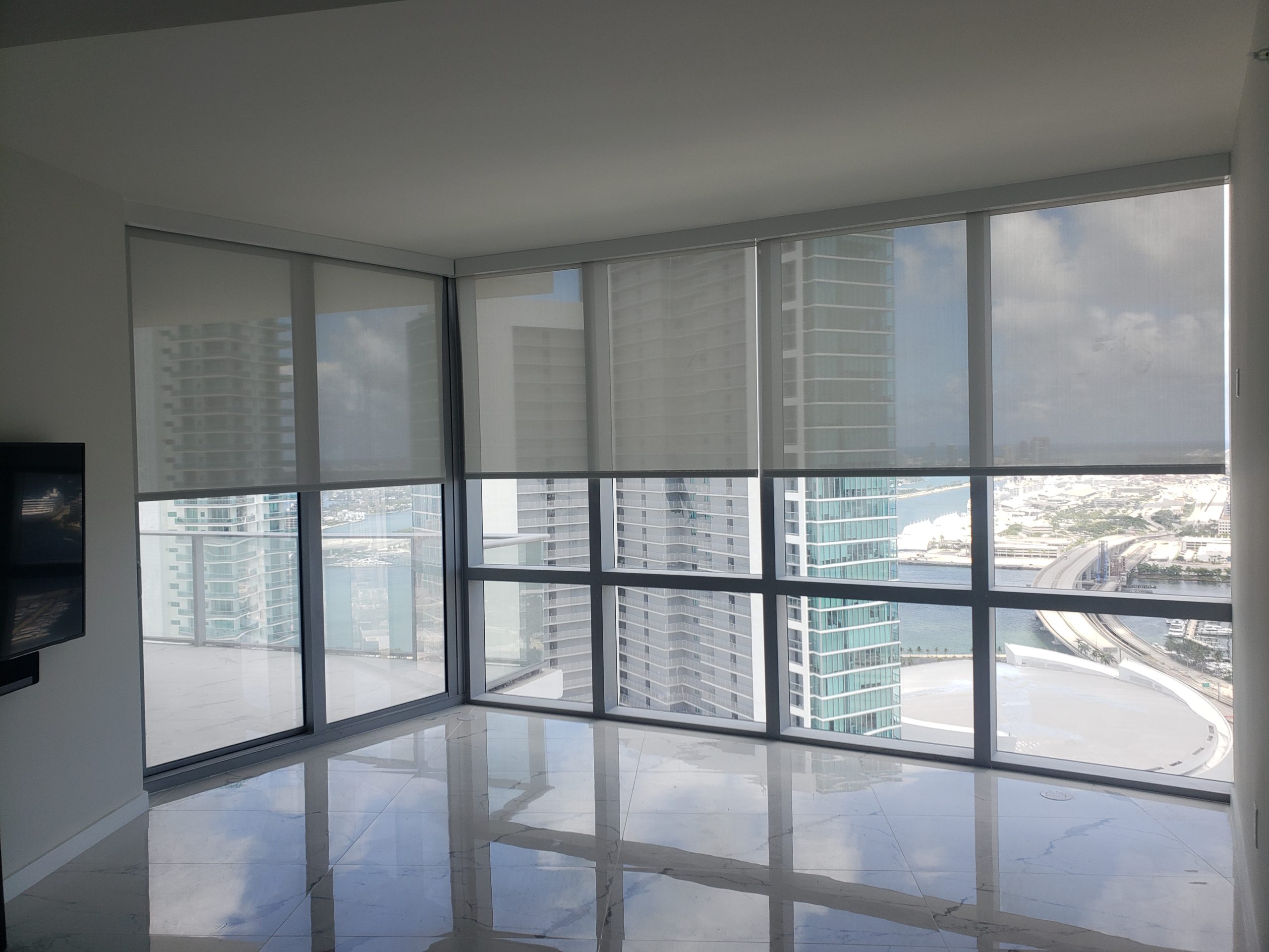solar shade to decrease the sun's ray from entering rooms
